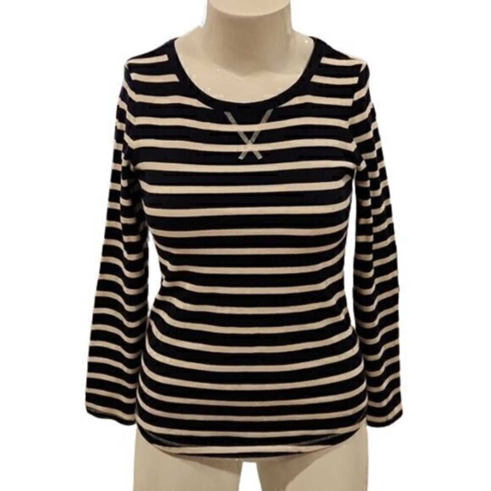 [Gap] Blue & White Striped Long Sleeve with Elbow Patches - Size S